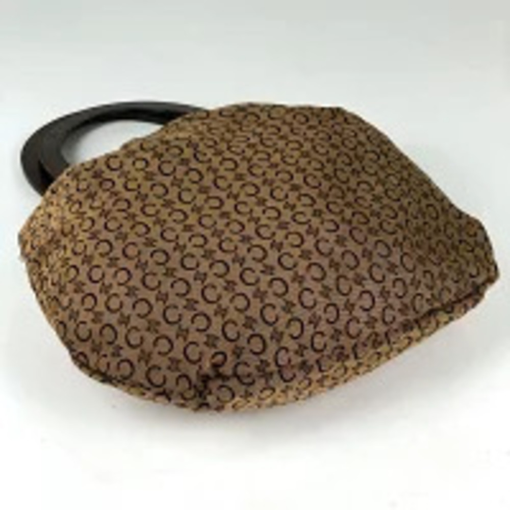 Celine Canvas Brown C Macadam Handbag Circle Handle